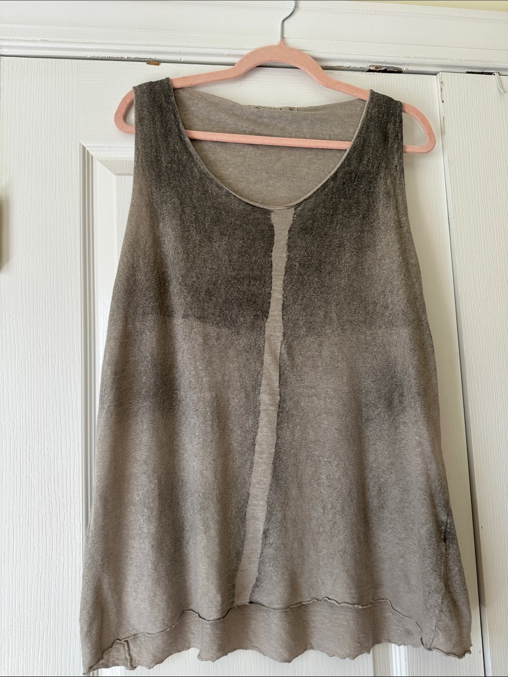 Washed Gray Ombre Sleeveless Tank Top